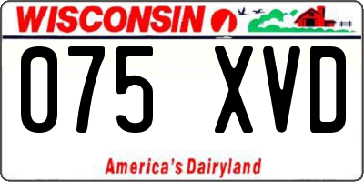 WI license plate 075XVD