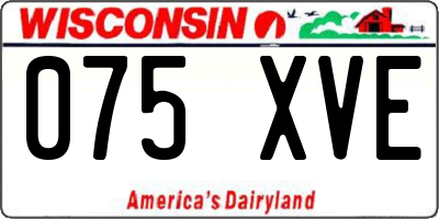 WI license plate 075XVE