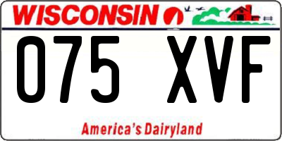 WI license plate 075XVF