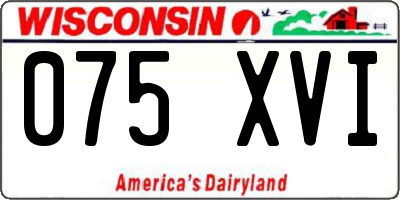 WI license plate 075XVI