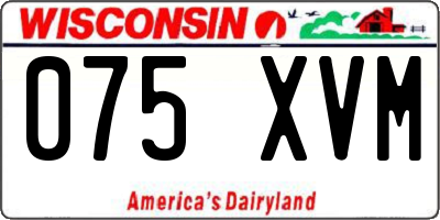 WI license plate 075XVM