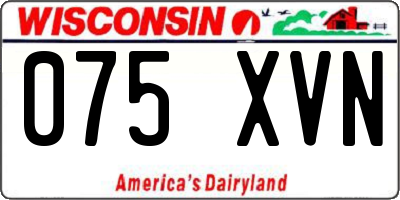 WI license plate 075XVN