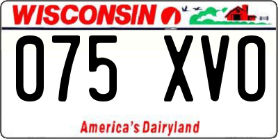 WI license plate 075XVO