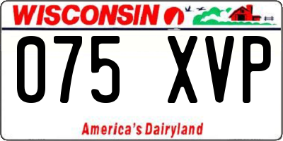 WI license plate 075XVP