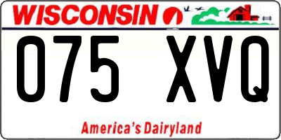 WI license plate 075XVQ