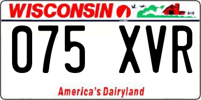 WI license plate 075XVR