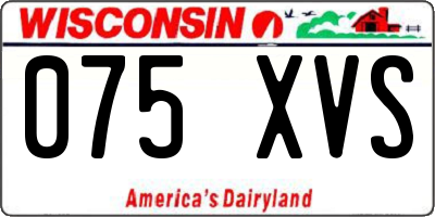 WI license plate 075XVS