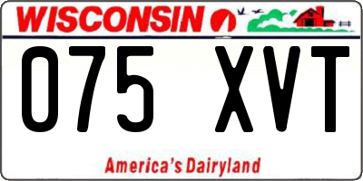 WI license plate 075XVT