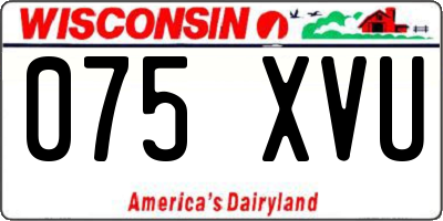 WI license plate 075XVU