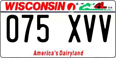 WI license plate 075XVV
