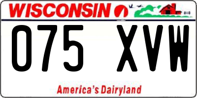 WI license plate 075XVW