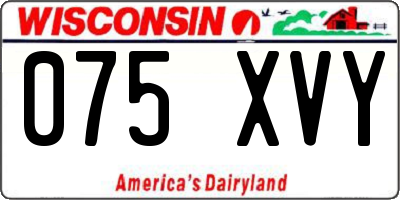 WI license plate 075XVY