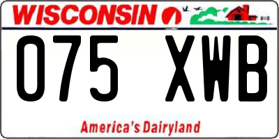 WI license plate 075XWB