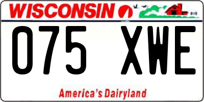 WI license plate 075XWE