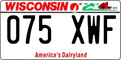 WI license plate 075XWF