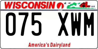 WI license plate 075XWM