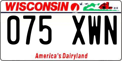 WI license plate 075XWN