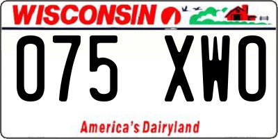 WI license plate 075XWO