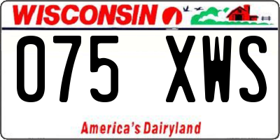 WI license plate 075XWS
