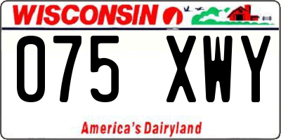 WI license plate 075XWY