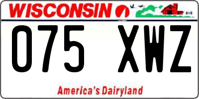WI license plate 075XWZ