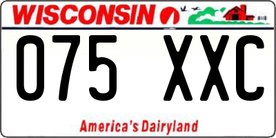 WI license plate 075XXC
