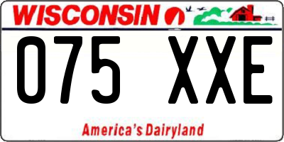 WI license plate 075XXE