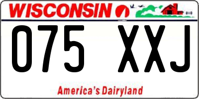 WI license plate 075XXJ