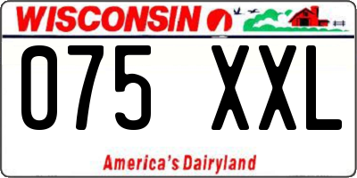 WI license plate 075XXL
