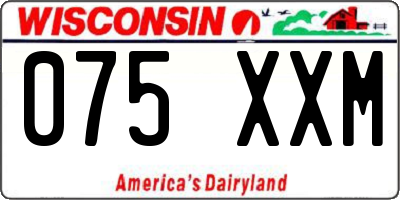 WI license plate 075XXM