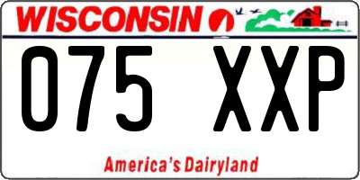 WI license plate 075XXP