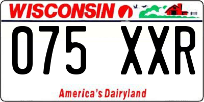 WI license plate 075XXR