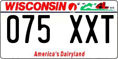 WI license plate 075XXT