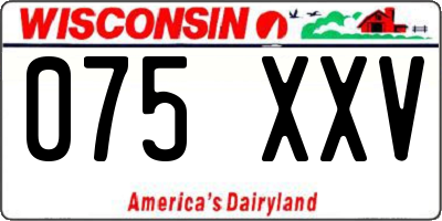 WI license plate 075XXV