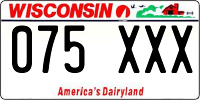 WI license plate 075XXX