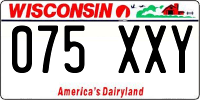 WI license plate 075XXY