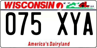 WI license plate 075XYA
