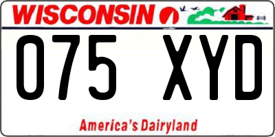WI license plate 075XYD