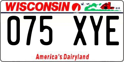 WI license plate 075XYE