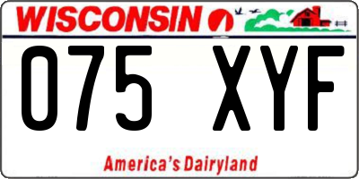 WI license plate 075XYF