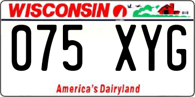 WI license plate 075XYG