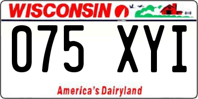 WI license plate 075XYI