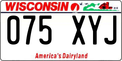 WI license plate 075XYJ