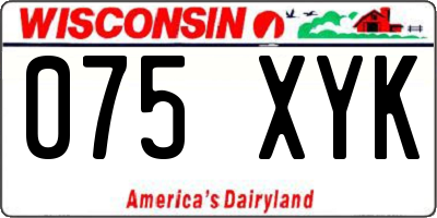 WI license plate 075XYK