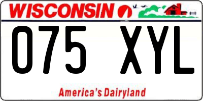 WI license plate 075XYL