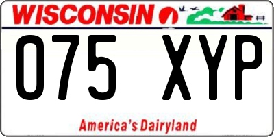 WI license plate 075XYP