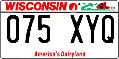 WI license plate 075XYQ