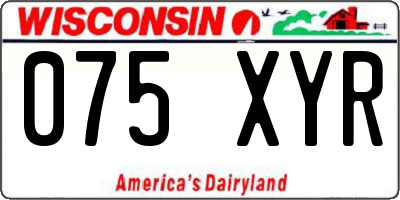 WI license plate 075XYR