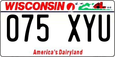 WI license plate 075XYU