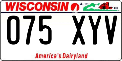 WI license plate 075XYV